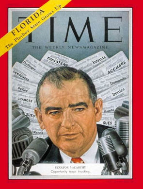 sen joseph mccarthy on time in 1954 mccarthy made highly