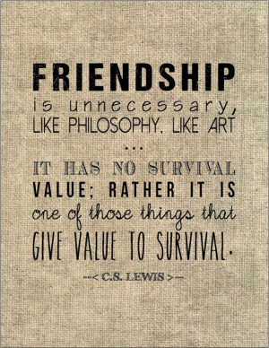 Lewis friendship quote typography print - 