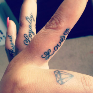 Fingers Hands Quotes Lettering Tattoo 2014
