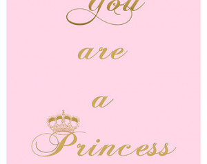 ... Princess Quote Gift Girl Her Wall Decor Typography Art Crown