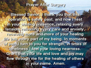 prayer after surgery: Surgery Prayer