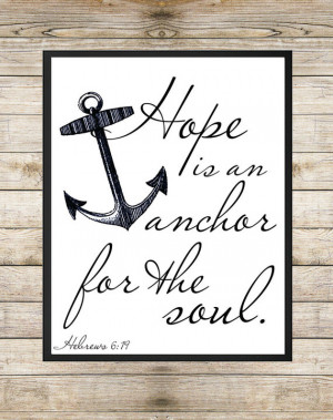 Hope is an Anchor for the Soul 8X10 INSTANT DOWNLOAD Printable-Bible ...