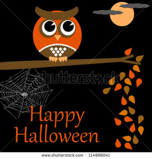 Happy Halloween Owls Happy halloween owl collection series - stock ...