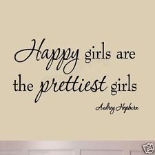 Audrey Hepburn Quotes Happy Girls Are the Prettiest Girls Vinyl Wall ...