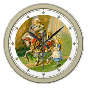 Alice & the White Knight Through the Looking Glass Round Wallclock
