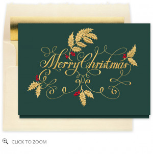 Poinsettia Greetings Holiday Card - Business Christmas Cards