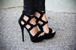 black, fashion, girls, high heels, look, sandals, shoes