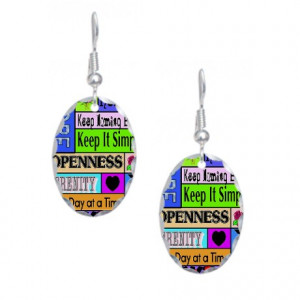 12 Steps Gifts > 12 Steps Jewelry > 12 step sayings Earring Oval Charm