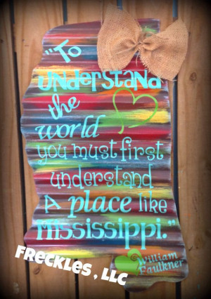 ... of Mississippi silhouette w/ Faulkner by PeaceLoveFreckles, $39.95