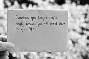 have forgiven someone who was very hurtful to someone I love. It was ...