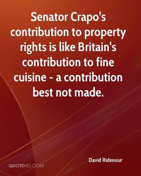 Senator Crapo's contribution to property rights is like Britain's ...