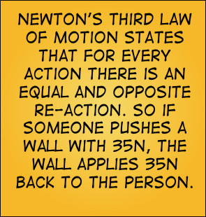 Newton's Third Law of Motion states that For every action there is an ...