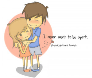 art, cartoon, couple, cute, drawing, heart, love, typography