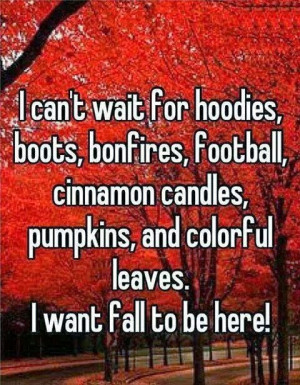 can't wait for hoodies, boots, bonfires, football, cinnamon candles ...