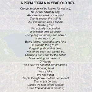 14 Year Old’s Poem Will Rock You Whether You Read It Forwards Or ...