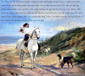 ... Painting Of Young Girl Riding Her Horse With A Quote, Digital, PDF