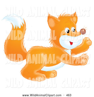 clip-art-of-a-cute-and-playful-white-and-orange-fox-kit-holding-his ...