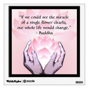 Lotus Buddha Flower Quote Pink Wall Decal from Zazzle.