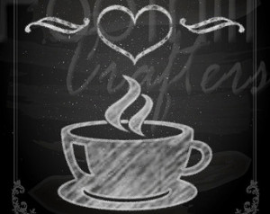 INSTANT DOWNLOAD - Vintage Chalkbo ard I Love Coffee Quote Digital ...