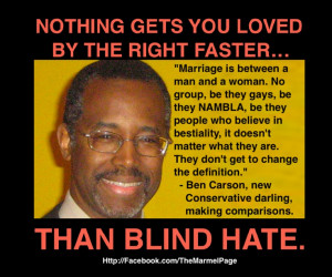 ben carson-- It's not blind hate... It just is what it is... biblical ...