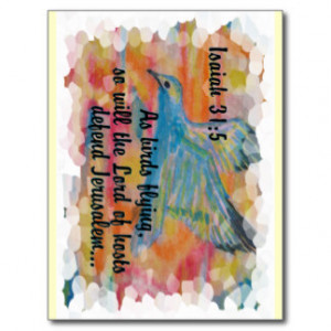 Bird Flying Messianic Jew bible verse Christian Postcard