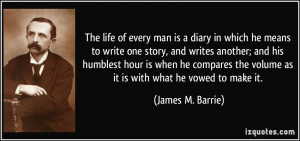 The life of every man is a diary in which he means to write one story ...