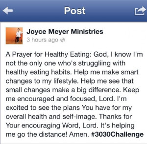 Prayer for healthy eating - Joyce Meyer: Internet Site, Website, Web ...