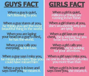 Facts about boys and girls-Boys VS Girls-Girls and Guys Quotes