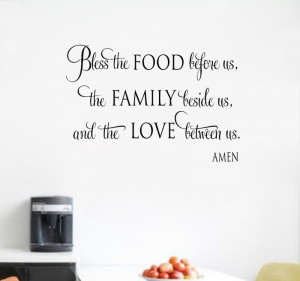 Bless Food Family Love Religious Bible inspiration Vinyl quotes ...