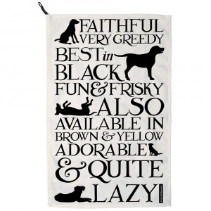 Black Toast Labrador Tea Towel