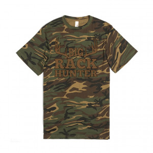 Description: Big Rack Hunter Funny Hunting Camo T Shirt