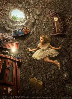 Alice in Wonderland down the rabbit hole