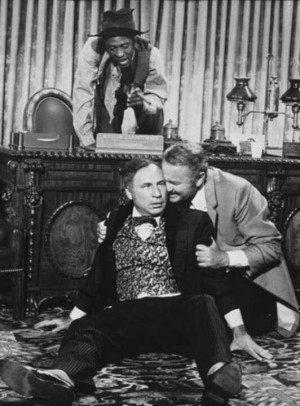 ... Lapeteme and Harvey Korman as Hedley Lamarr in Blazing Saddles