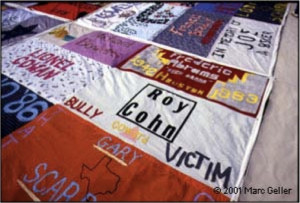Roy Cohn's name in the AIDS quilt Aid Quilt, Roy Cohn