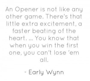 Pitcher Early Wynn on Opening Day.
