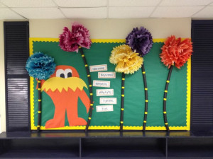 lorax bulliton board.... dr seuss birthday, spring, and earth day all ...