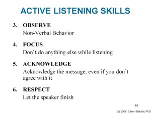 Developing active listening skills