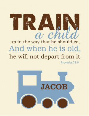 Bible Verse Nursery Print Proverbs 22:6 Train Personalized Scripture ...