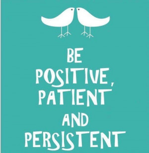 Positivity, patience, persistence