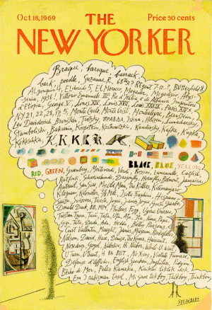 Saul Steinberg, New Yorker, 1969.