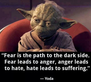 Fear is the path to the dark side.