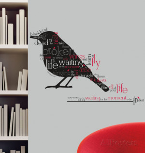 Blackbird Beatles Quote Peel & Stick Wall Decals Wall Decal