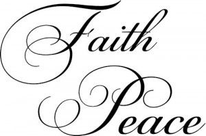 Faith And Peace Cursive Wall Decals - Trading Phrases