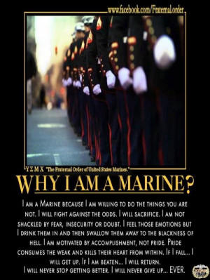 talkstraight:Why Am I A Marine?I am a Marine because I am willing to ...