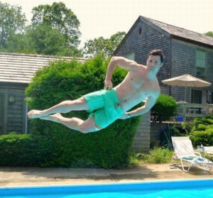 Funny Poses Above The Pool...
