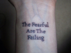 ... tattoo written in a regular small hand font in this wrist tattoo