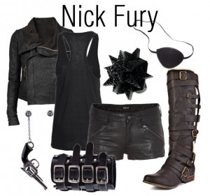 Nick Fury casual cosplay Avengers comic book superhero Outfit Dress ...