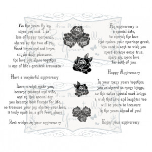 Chic Floral Anniversary Verses A5 Stamp Set