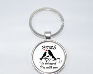 ... 39;m With You Glass Photo Pendant Keyring Quote Jewellery black
