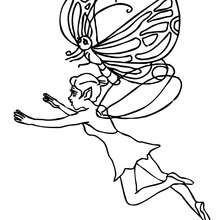 coloriage fée et papilllon - Coloriage - Coloriage GRATUIT